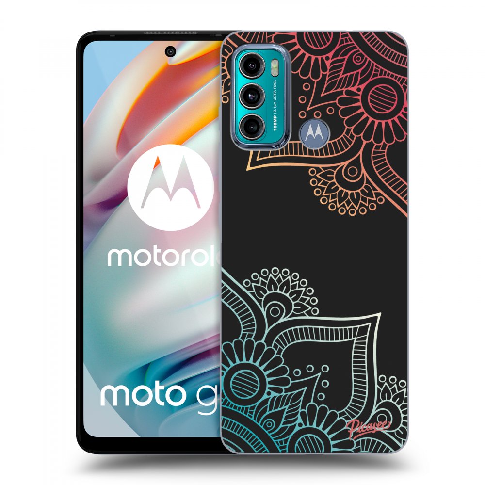 Picasee silikónový čierny obal pre Motorola Moto G60 - Flowers pattern