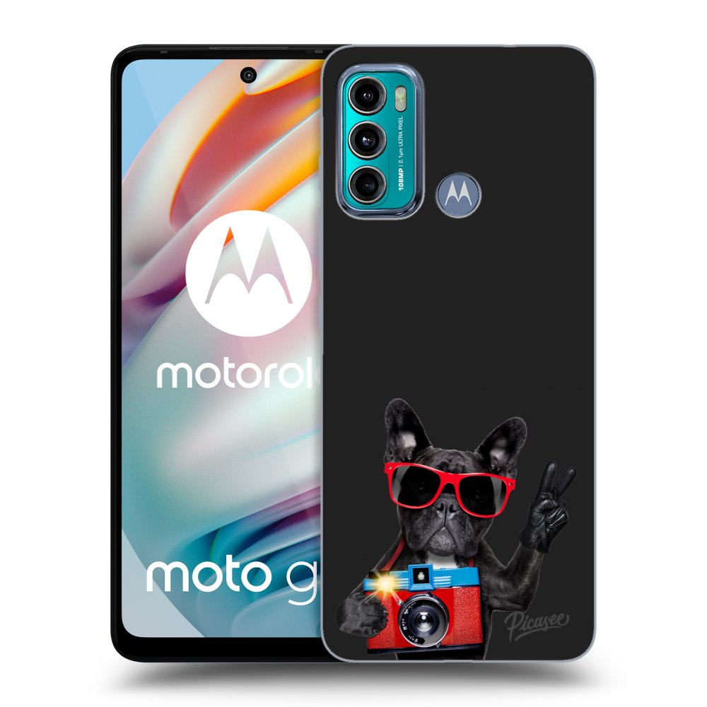 Picasee silikónový čierny obal pre Motorola Moto G60 - French Bulldog