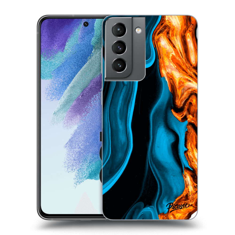 E-shop Silikónový prehľadný obal pre Samsung Galaxy S21 FE 5G - Gold blue