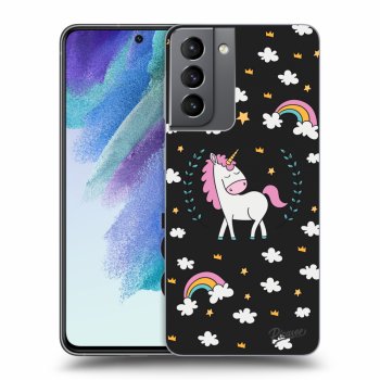 Picasee silikónový čierny obal pre Samsung Galaxy S21 FE 5G - Unicorn star heaven