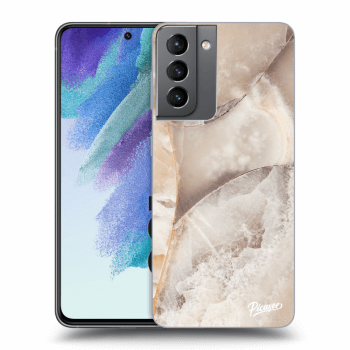 Picasee silikónový prehľadný obal pre Samsung Galaxy S21 FE 5G - Cream marble