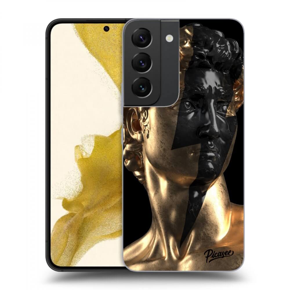 Picasee silikónový čierny obal pre Samsung Galaxy S22 5G - Wildfire - Gold