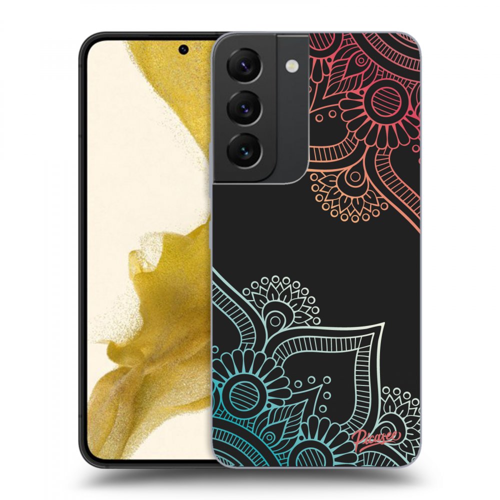 Picasee silikónový čierny obal pre Samsung Galaxy S22 5G - Flowers pattern
