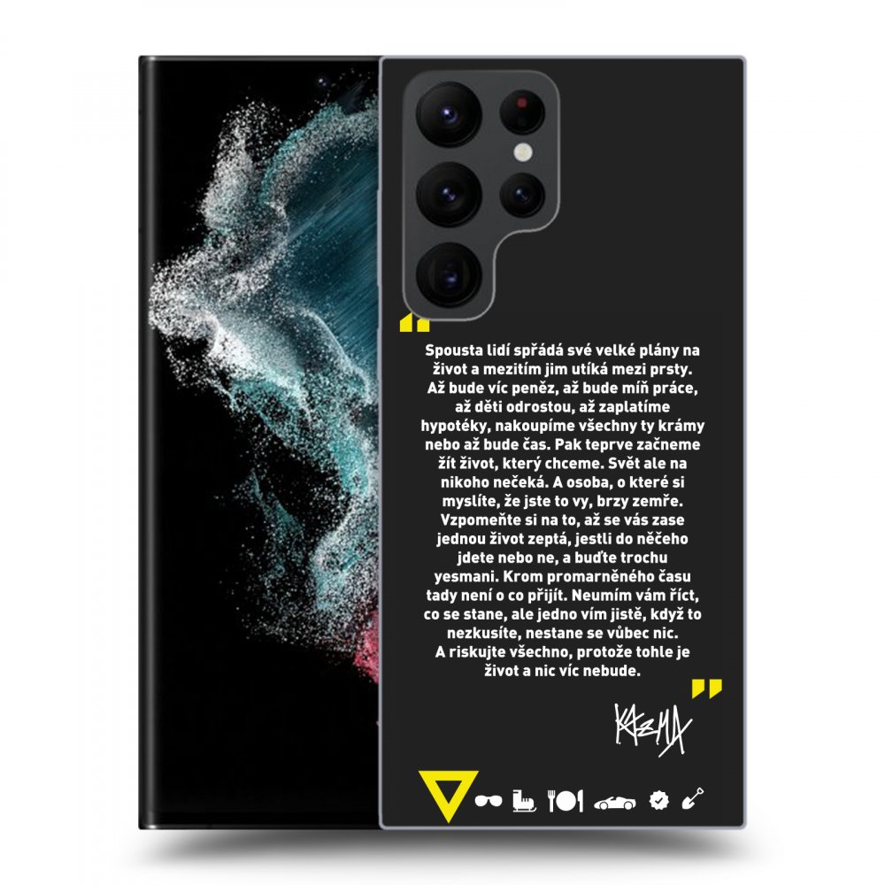 Picasee silikónový čierny obal pre Samsung Galaxy S22 Ultra 5G - Kazma - BUĎTE TROCHU YESMANI