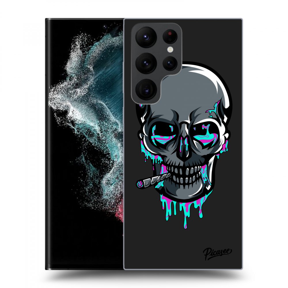 Picasee silikónový čierny obal pre Samsung Galaxy S22 Ultra 5G - EARTH - Lebka 3.0