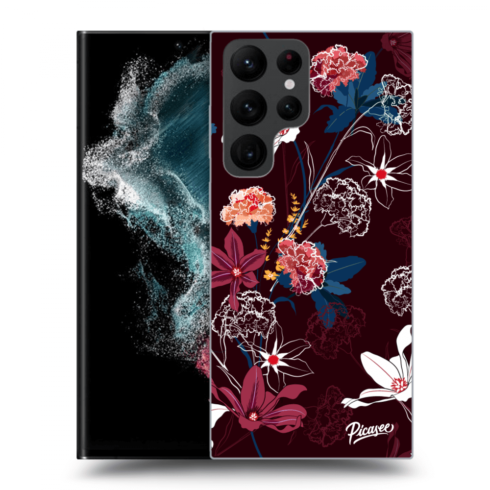 Picasee silikónový prehľadný obal pre Samsung Galaxy S22 Ultra 5G - Dark Meadow
