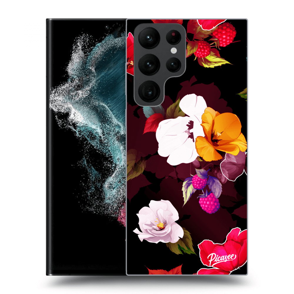 Picasee silikónový prehľadný obal pre Samsung Galaxy S22 Ultra 5G - Flowers and Berries