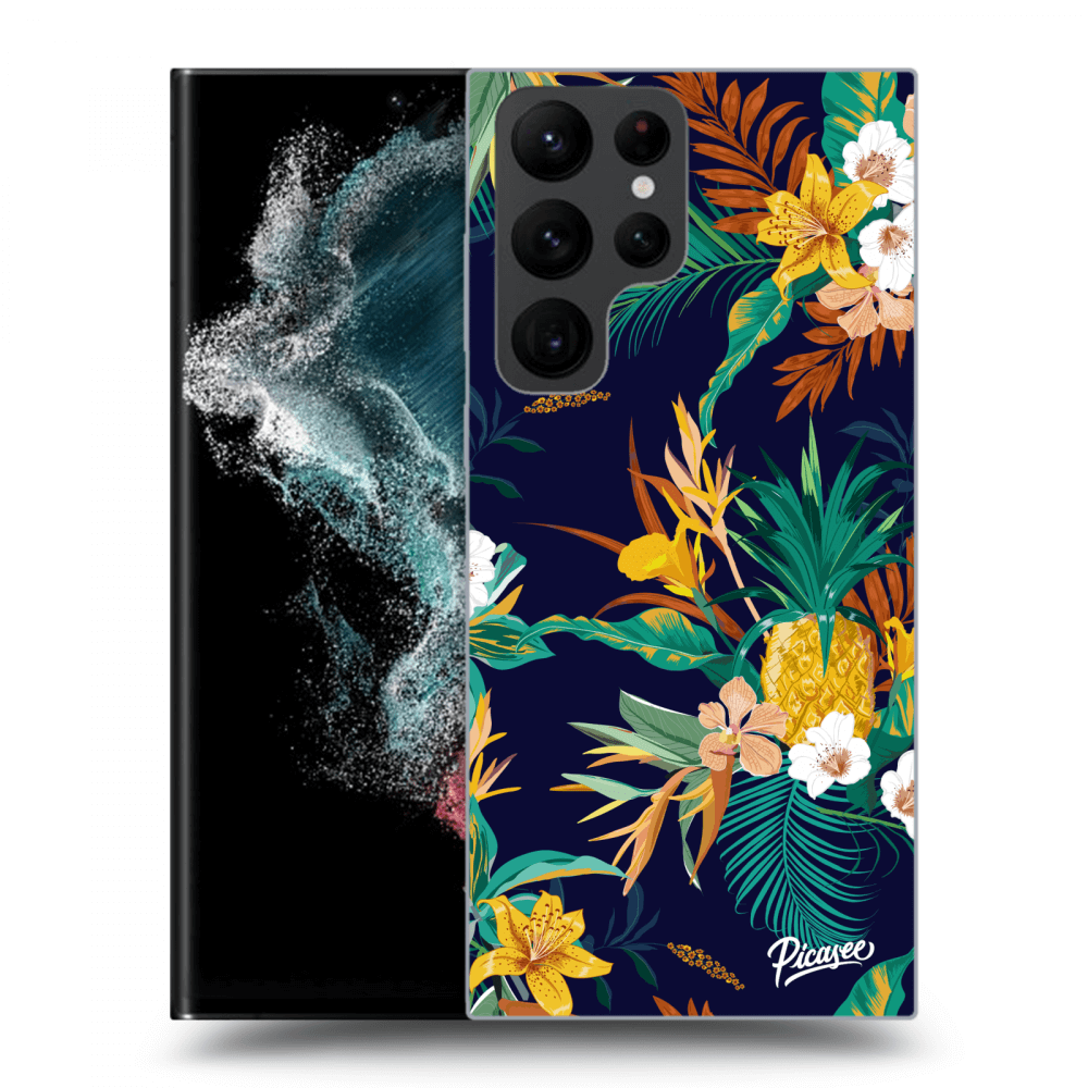 Picasee silikónový prehľadný obal pre Samsung Galaxy S22 Ultra 5G - Pineapple Color