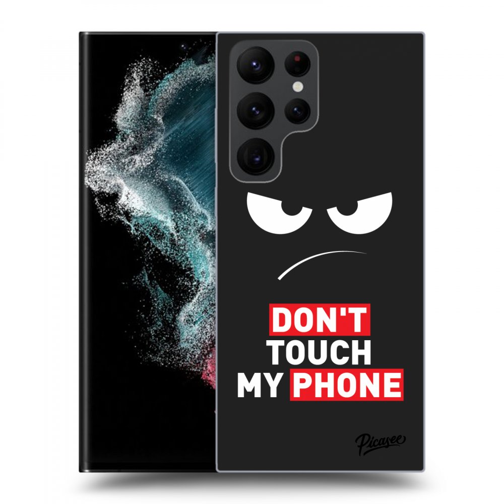 Picasee silikónový čierny obal pre Samsung Galaxy S22 Ultra 5G - Angry Eyes - Transparent