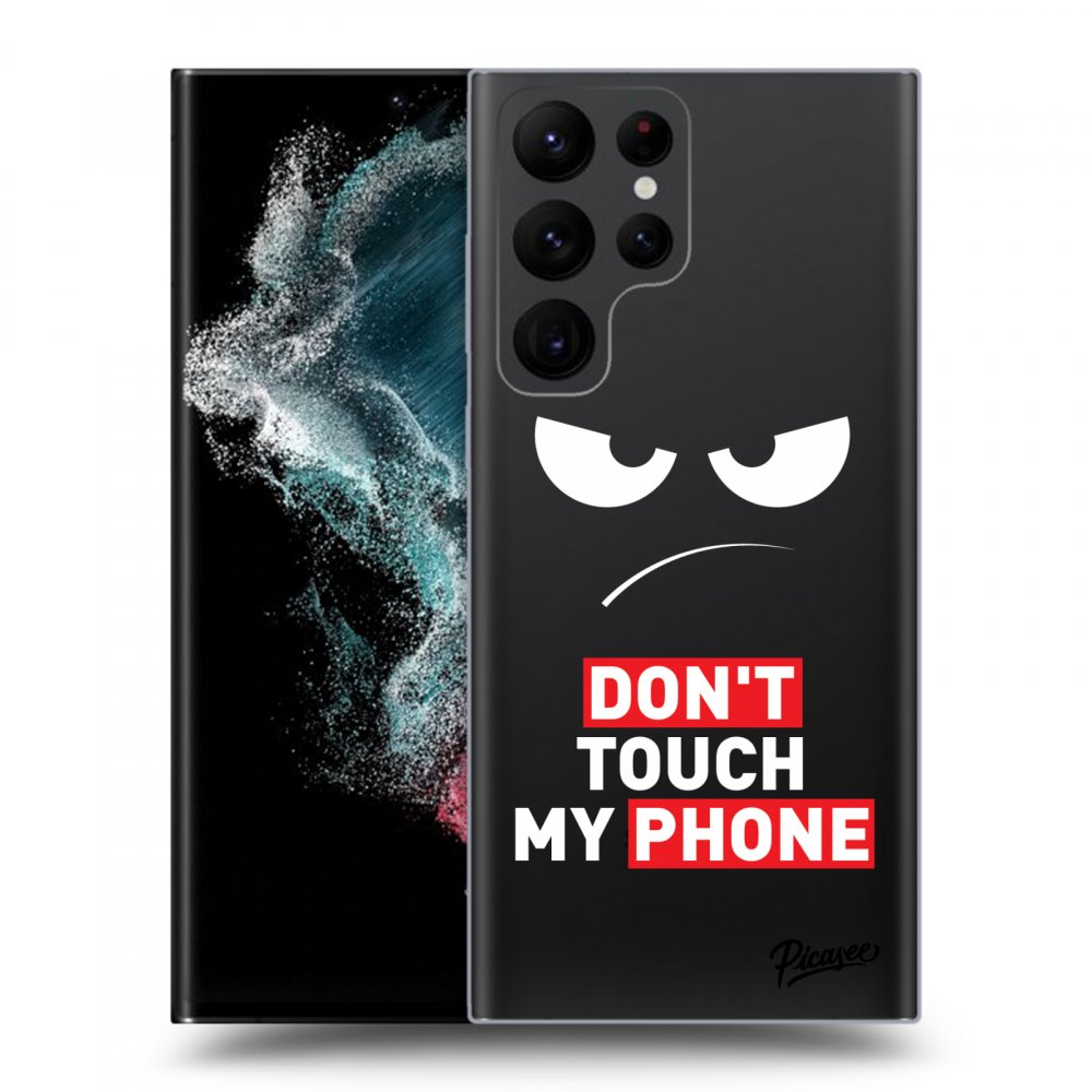 Picasee silikónový prehľadný obal pre Samsung Galaxy S22 Ultra 5G - Angry Eyes - Transparent