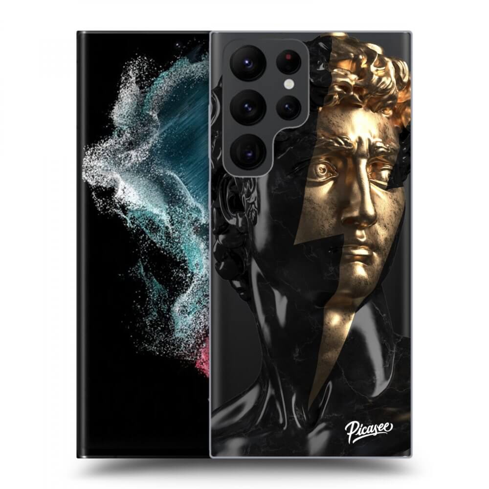 Picasee silikónový prehľadný obal pre Samsung Galaxy S22 Ultra 5G - Wildfire - Black