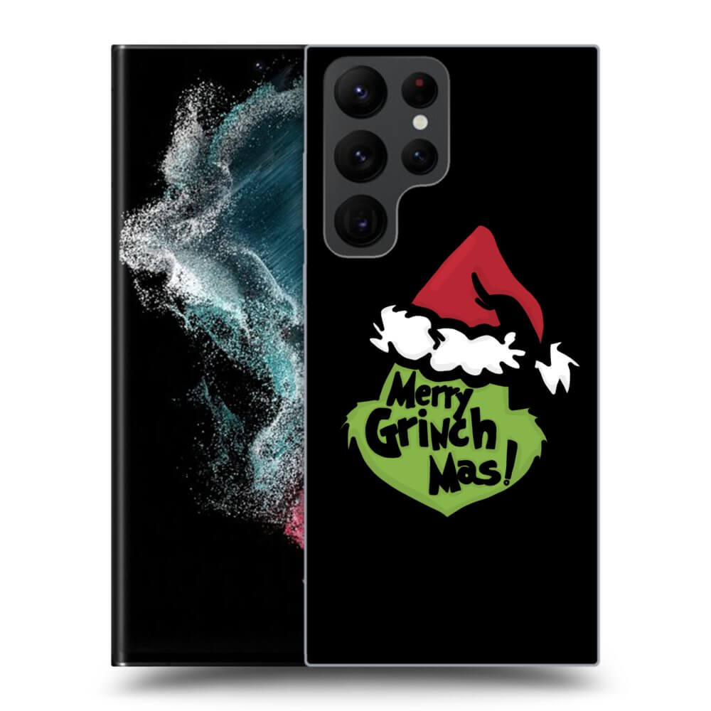 Picasee silikónový čierny obal pre Samsung Galaxy S22 Ultra 5G - Grinch 2