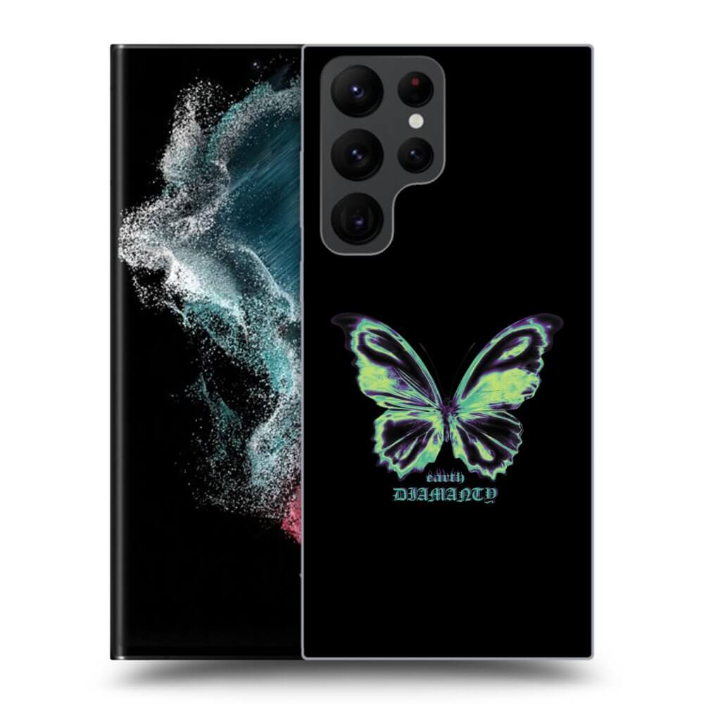 Picasee silikónový prehľadný obal pre Samsung Galaxy S22 Ultra 5G - Diamanty Blue