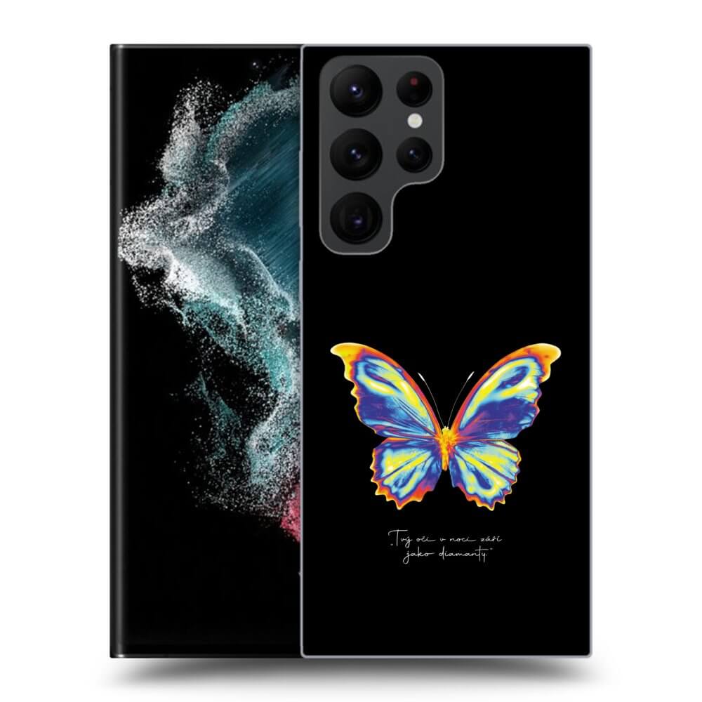 Picasee silikónový prehľadný obal pre Samsung Galaxy S22 Ultra 5G - Diamanty Black
