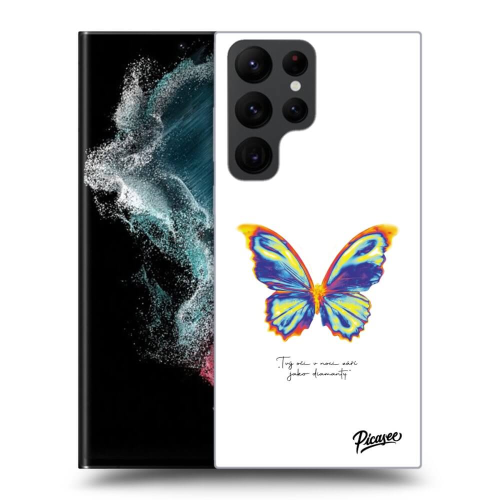 Picasee silikónový prehľadný obal pre Samsung Galaxy S22 Ultra 5G - Diamanty White