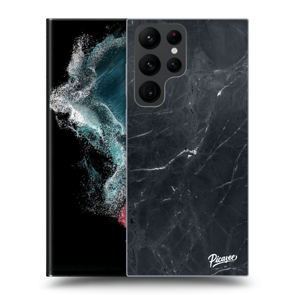 Picasee silikónový prehľadný obal pre Samsung Galaxy S22 Ultra 5G - Black marble