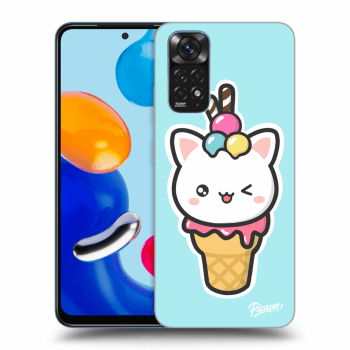 Picasee silikónový prehľadný obal pre Xiaomi Redmi Note 11 - Ice Cream Cat