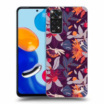 Picasee silikónový prehľadný obal pre Xiaomi Redmi Note 11S 4G - Purple Leaf