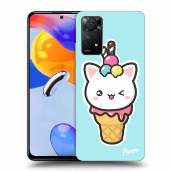 Picasee silikónový čierny obal pre Xiaomi Redmi Note 11 Pro - Ice Cream Cat