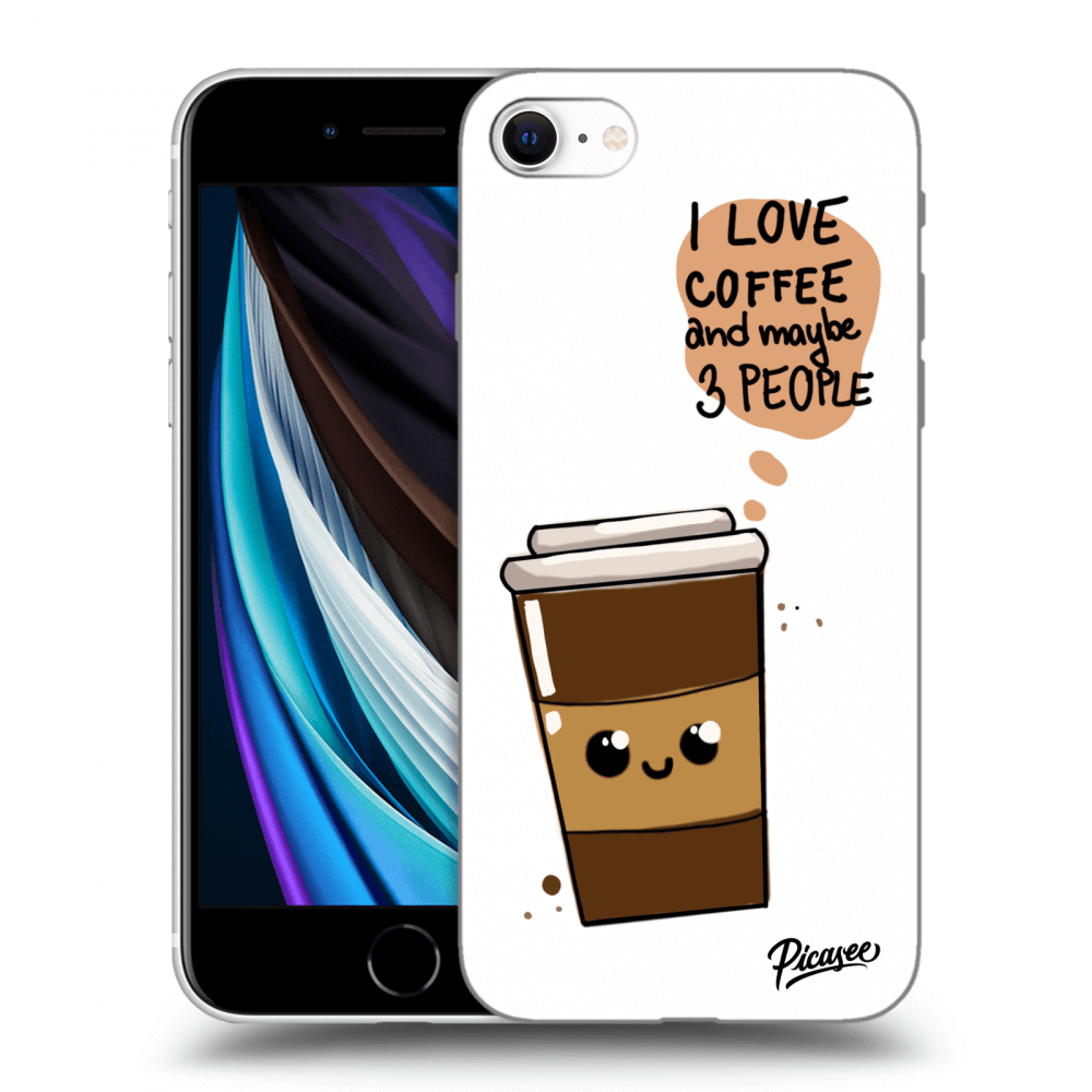 Picasee silikónový čierny obal pre Apple iPhone SE 2022 - Cute coffee