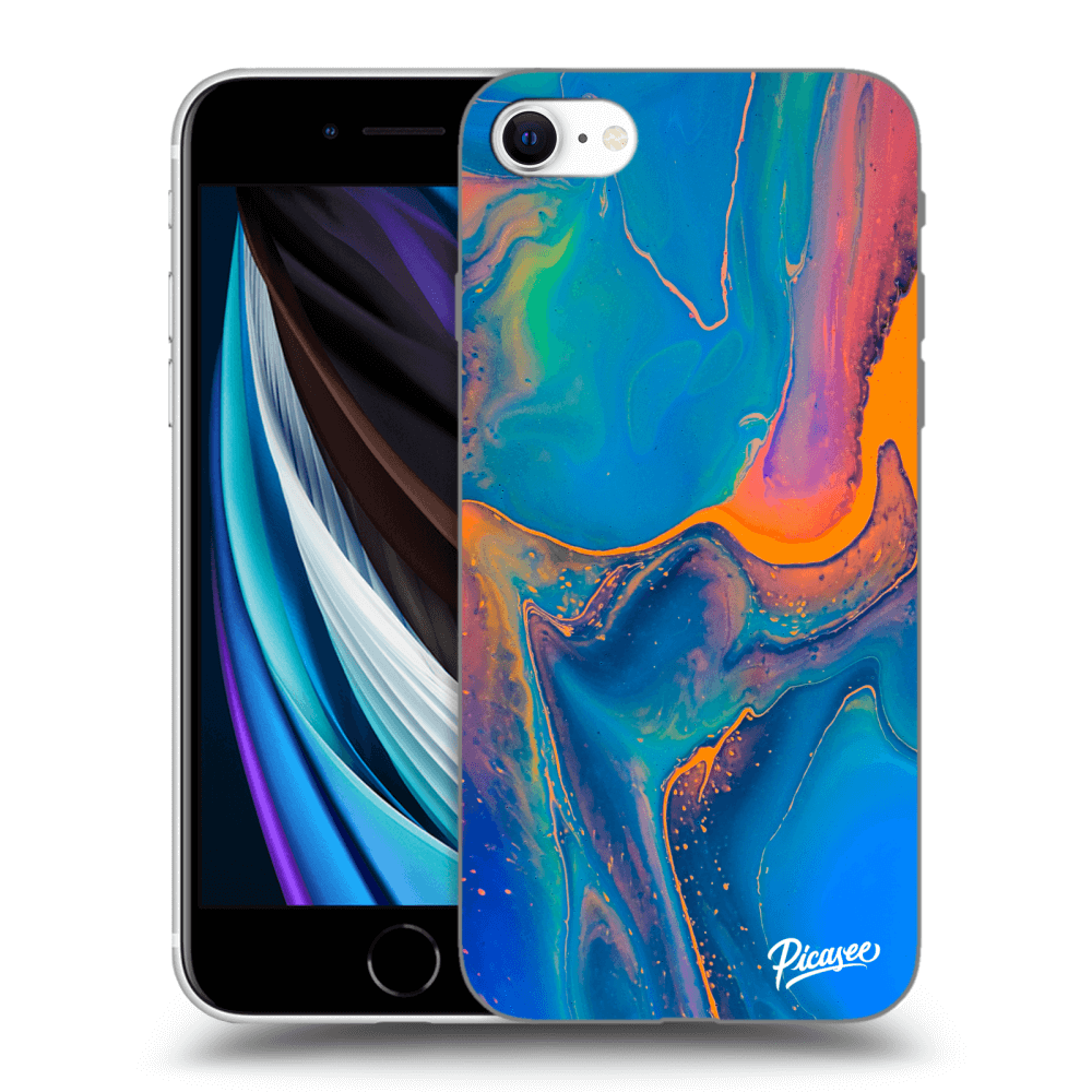 Picasee silikónový čierny obal pre Apple iPhone SE 2022 - Rainbow