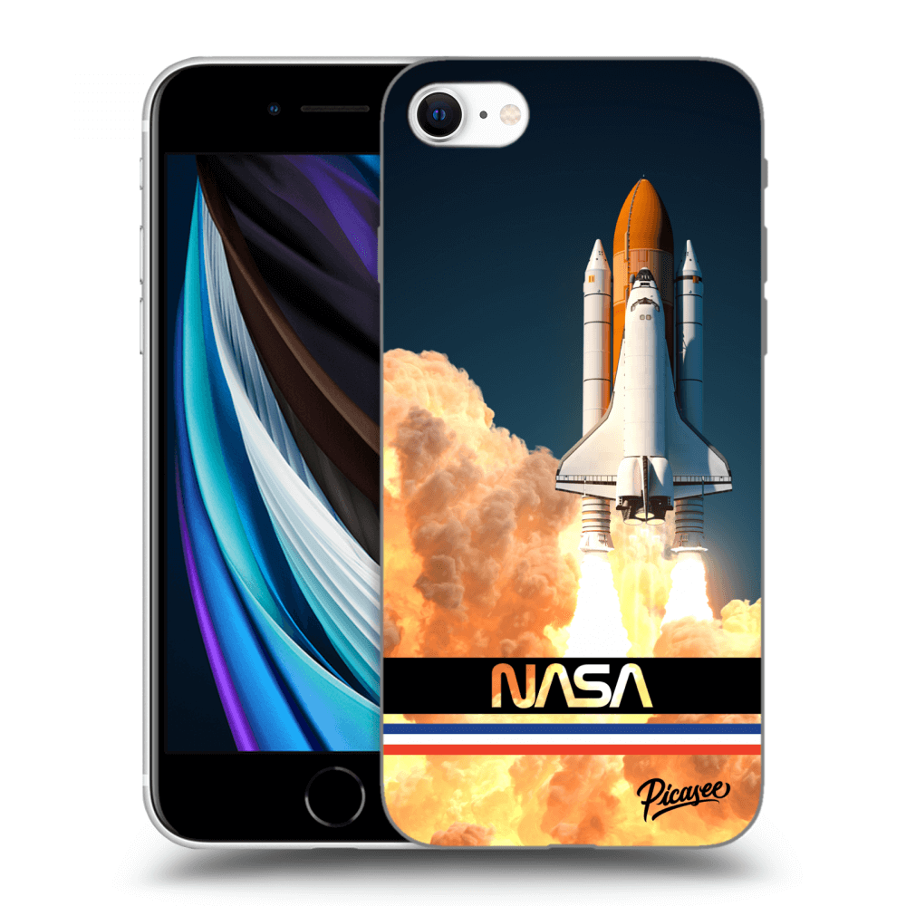 Picasee silikónový čierny obal pre Apple iPhone SE 2022 - Space Shuttle