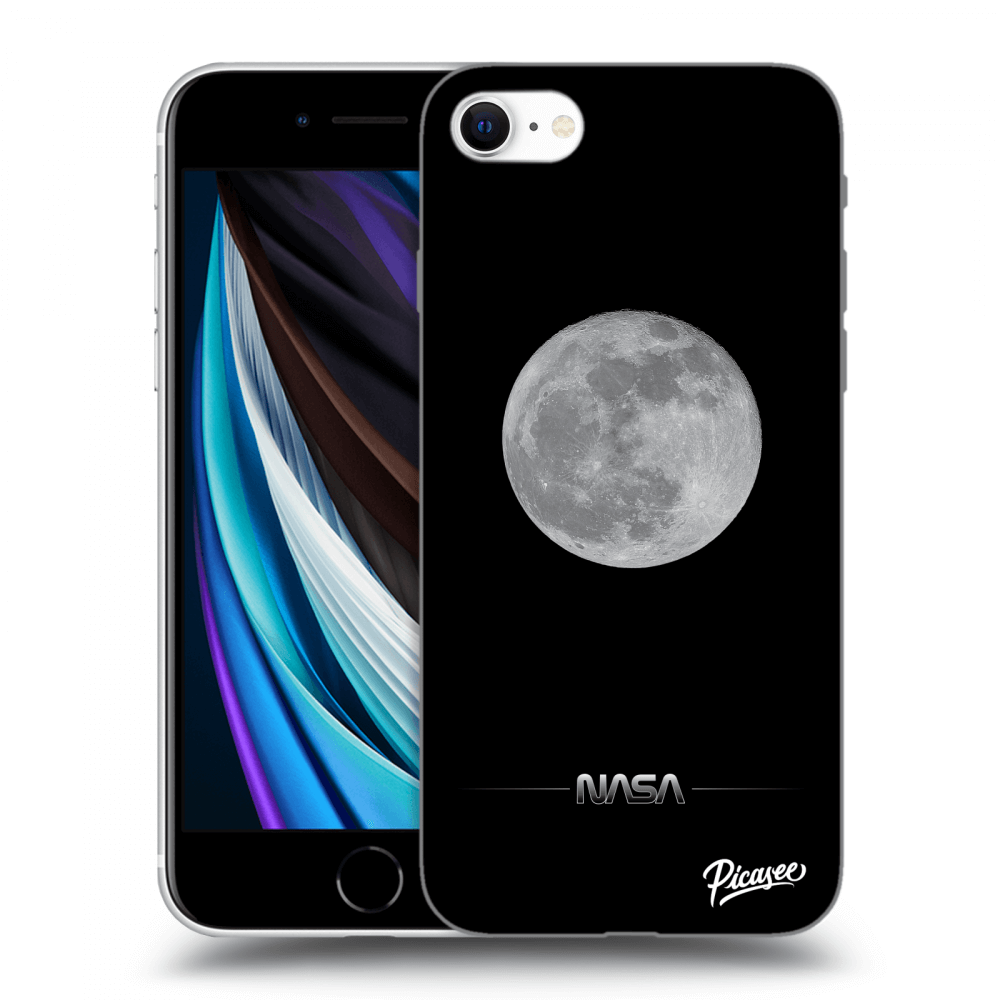 Picasee silikónový čierny obal pre Apple iPhone SE 2022 - Moon Minimal