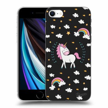 Picasee silikónový čierny obal pre Apple iPhone SE 2022 - Unicorn star heaven