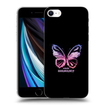 Picasee silikónový čierny obal pre Apple iPhone SE 2022 - Diamanty Purple