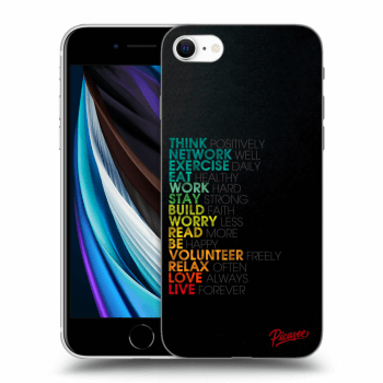 Picasee silikónový čierny obal pre Apple iPhone SE 2022 - Motto life