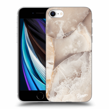Picasee silikónový prehľadný obal pre Apple iPhone SE 2022 - Cream marble