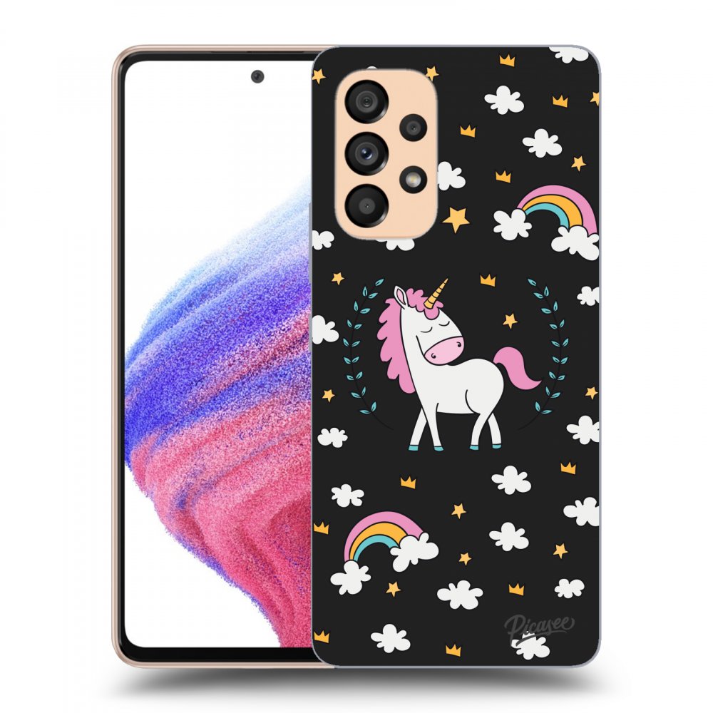 Picasee silikónový čierny obal pre Samsung Galaxy A53 5G - Unicorn star heaven
