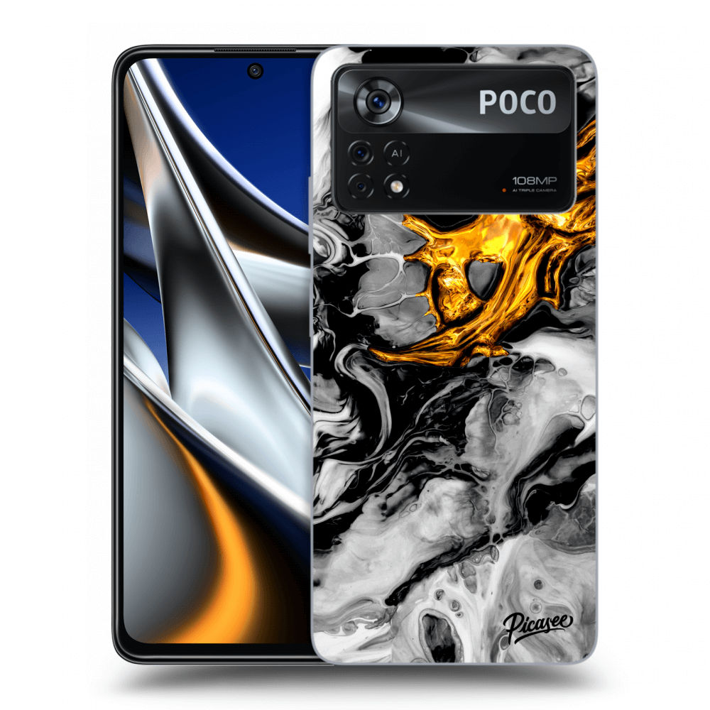 Picasee ULTIMATE CASE pro Xiaomi Poco X4 Pro 5G - Black Gold 2