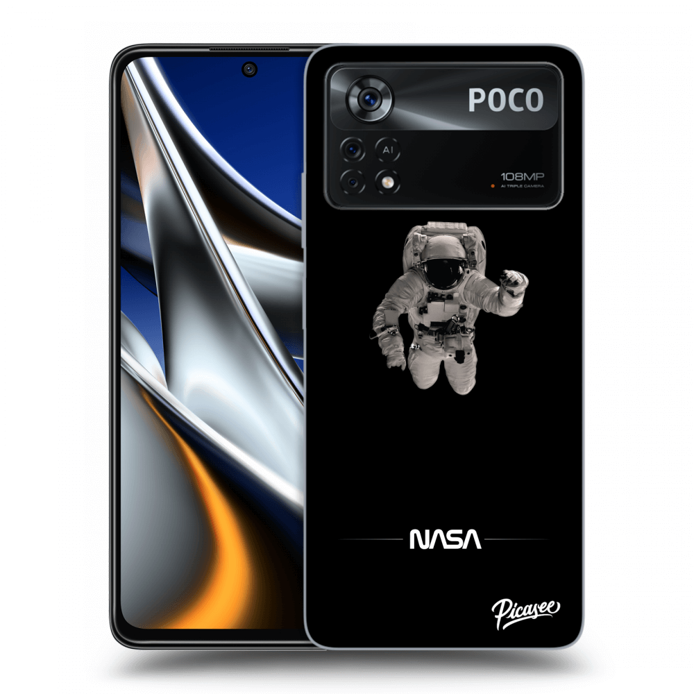 Picasee silikónový čierny obal pre Xiaomi Poco X4 Pro 5G - Astronaut Minimal