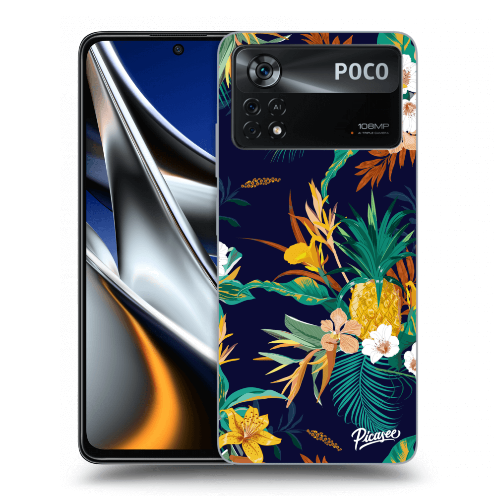 Picasee silikónový čierny obal pre Xiaomi Poco X4 Pro 5G - Pineapple Color