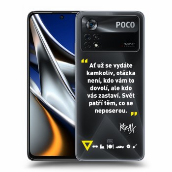 Picasee silikónový prehľadný obal pre Xiaomi Poco X4 Pro 5G - Kazma - SVĚT PATŘÍ TĚM, CO SE NEPOSEROU
