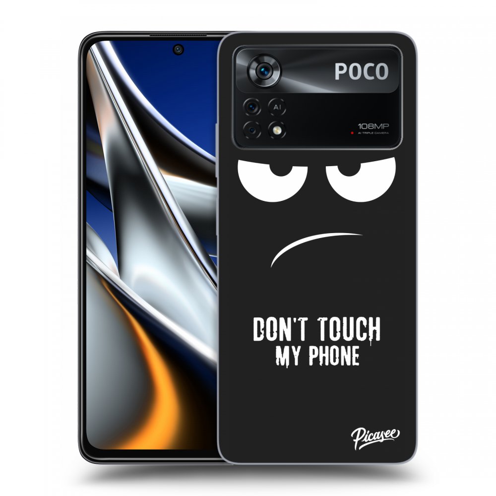Picasee silikónový čierny obal pre Xiaomi Poco X4 Pro 5G - Don't Touch My Phone