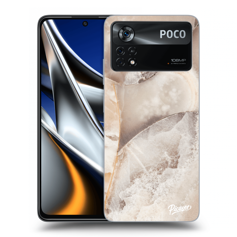 Picasee silikónový prehľadný obal pre Xiaomi Poco X4 Pro 5G - Cream marble