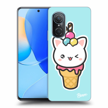 Picasee silikónový čierny obal pre Huawei Nova 9 SE - Ice Cream Cat