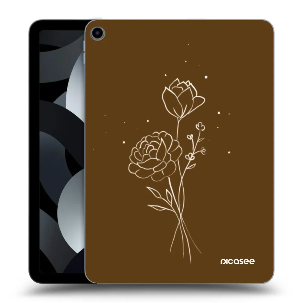 Picasee silikónový prehľadný obal pre Apple iPad Air 5 10.9" 2022 - Brown flowers
