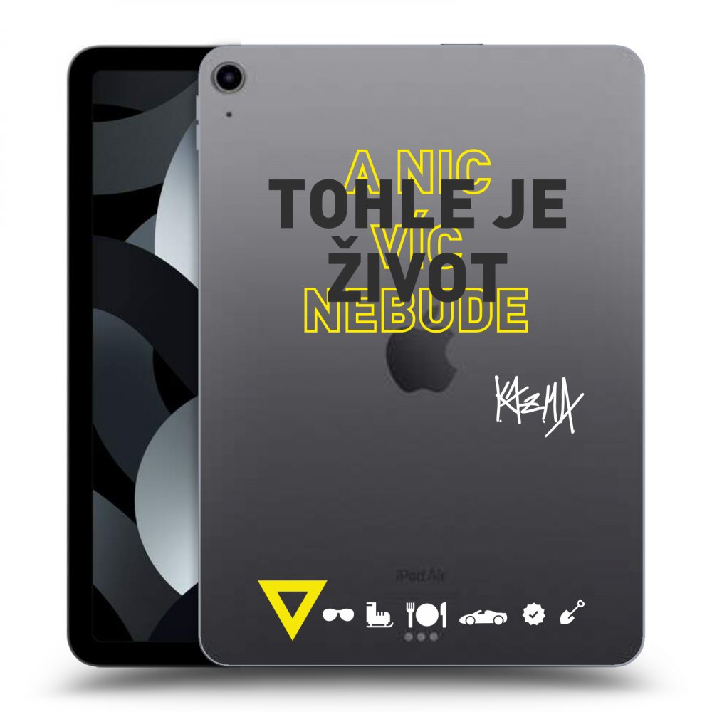 Picasee silikónový prehľadný obal pre Apple iPad Air 5 10.9" 2022 - Kazma - TOHLE JE ŽIVOT A NIC VÍC NEBUDE