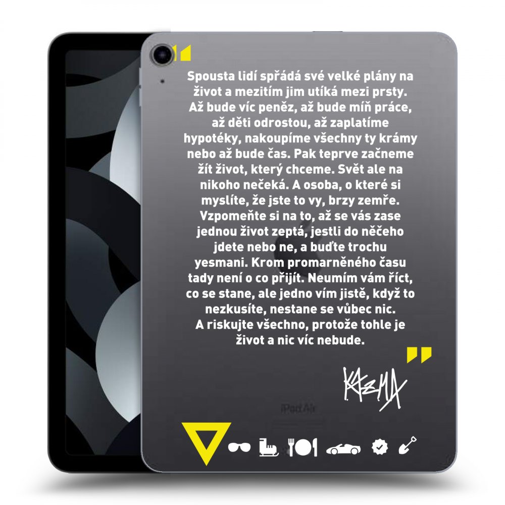 Picasee silikónový prehľadný obal pre Apple iPad Air 5 10.9" 2022 - Kazma - BUĎTE TROCHU YESMANI
