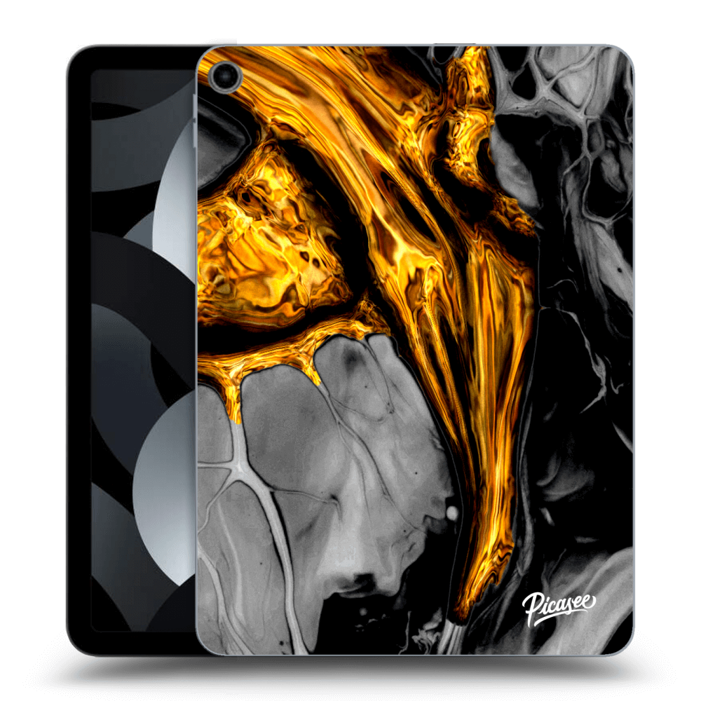 Picasee silikónový čierny obal pre Apple iPad Air 5 10.9" 2022 - Black Gold