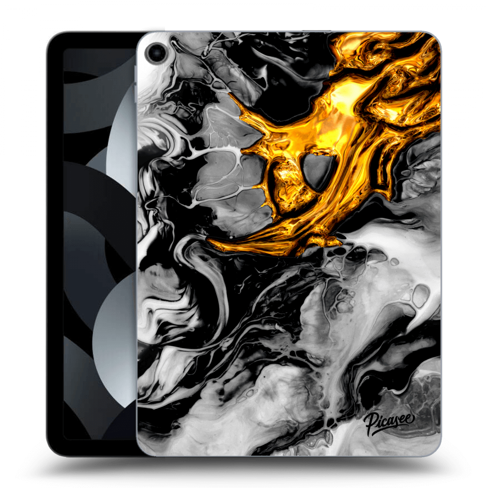 Picasee silikónový čierny obal pre Apple iPad Air 5 10.9" 2022 - Black Gold 2