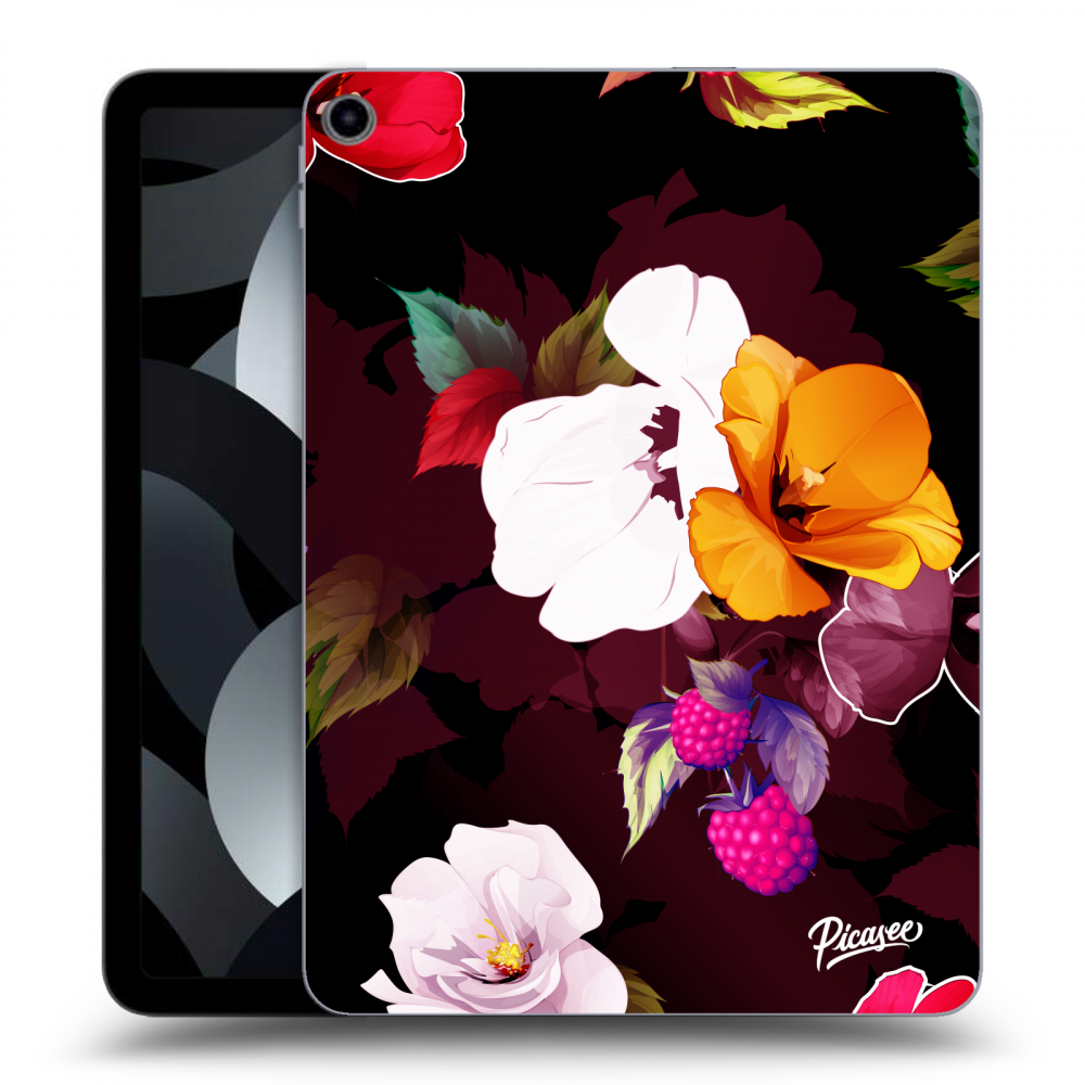 Picasee silikónový čierny obal pre Apple iPad Air 5 10.9" 2022 - Flowers and Berries