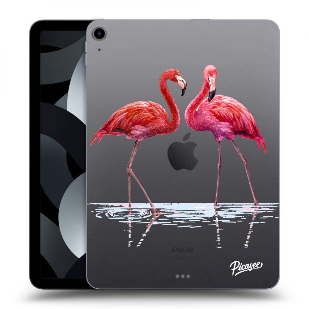 Picasee silikónový prehľadný obal pre Apple iPad Air 5 10.9" 2022 - Flamingos couple
