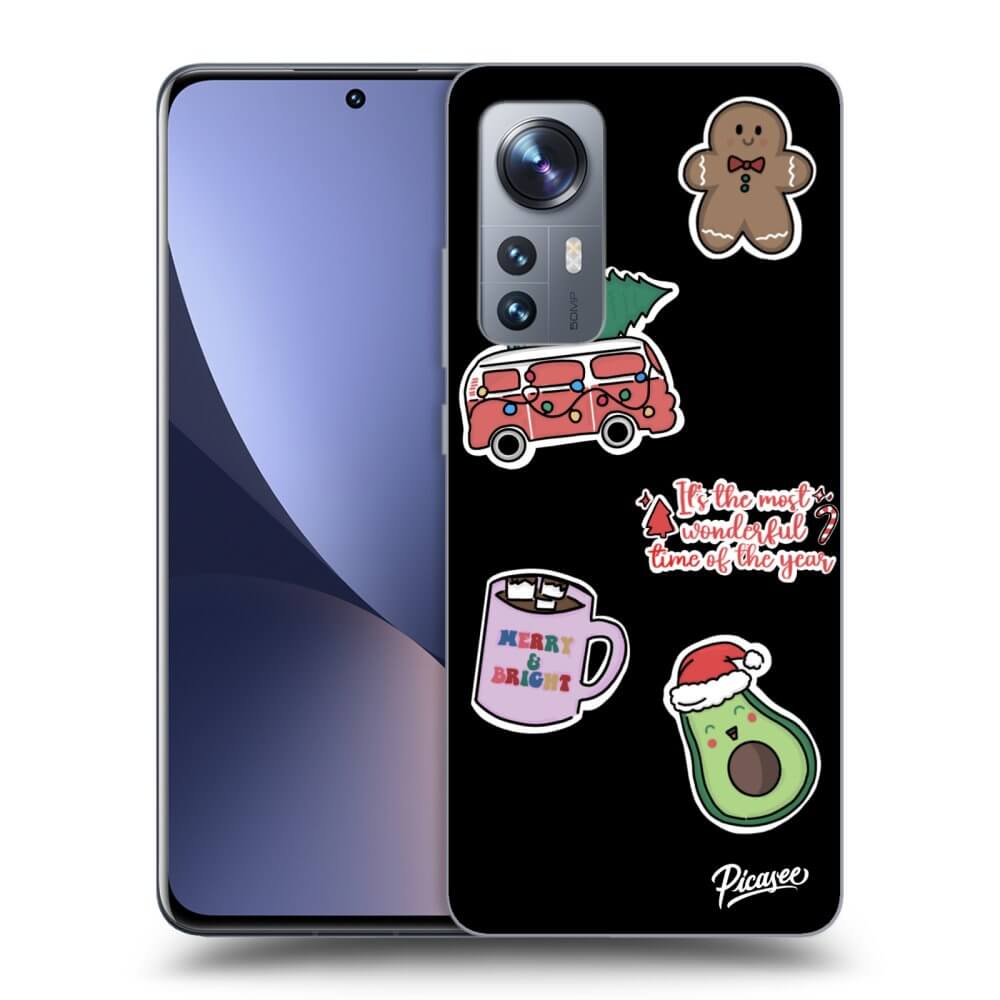 Picasee silikónový čierny obal pre Xiaomi 12 - Christmas Stickers