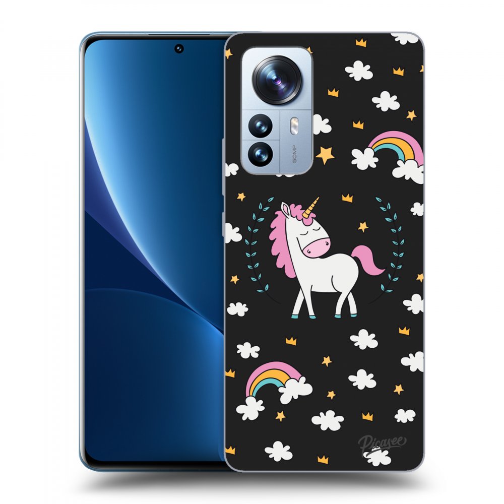 Picasee silikónový čierny obal pre Xiaomi 12 Pro - Unicorn star heaven