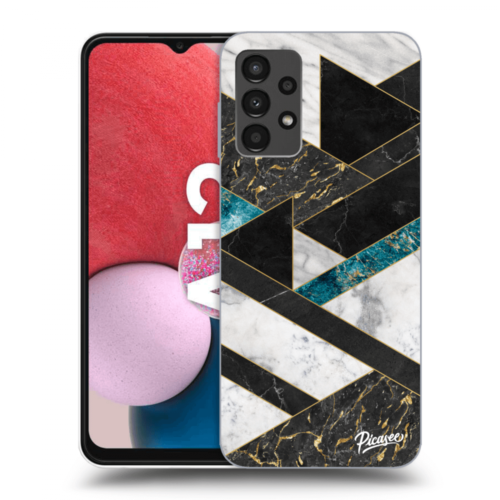 Picasee silikónový prehľadný obal pre Samsung Galaxy A13 4G A135 - Dark geometry