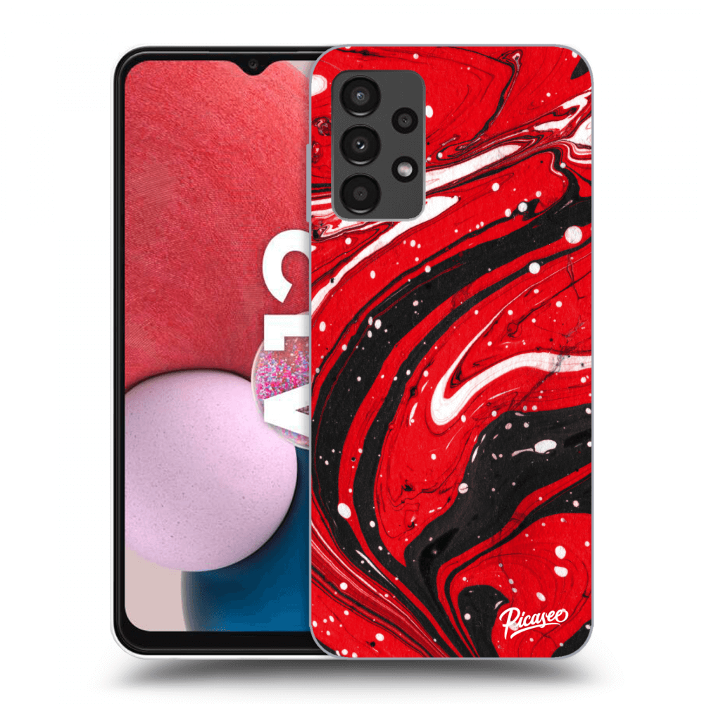 Picasee silikónový prehľadný obal pre Samsung Galaxy A13 4G A135 - Red black